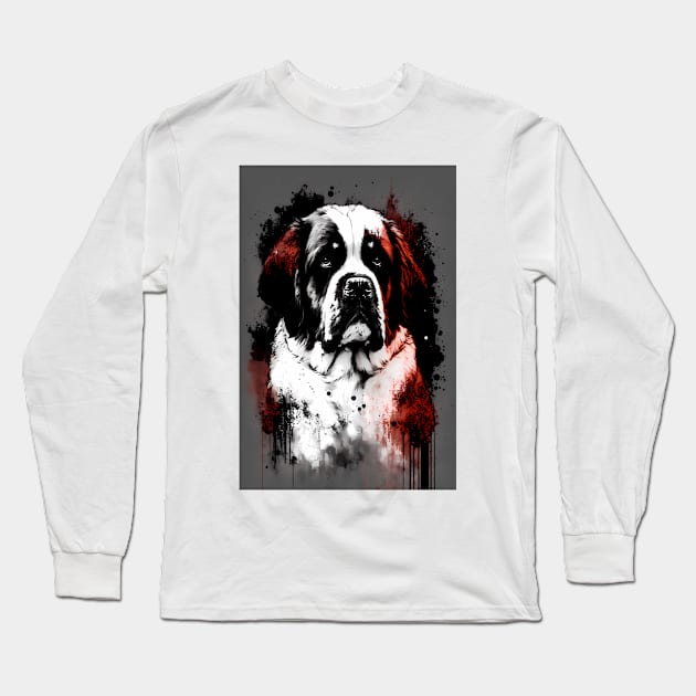 Saint Bernard Portrait Long Sleeve T-Shirt by TortillaChief